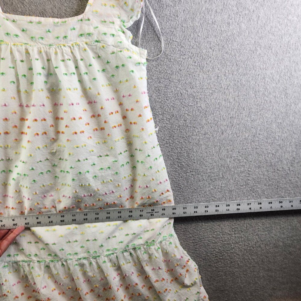Draper James Dress Womens XS White Clip Dot Flowy Tiered Boho Cottage Prairie - Picture 15 of 16